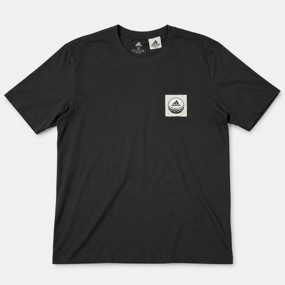Adidas Golf T-Shirt Mens Medium Black Crew Neck Short Sleeve Logo Tee Sample